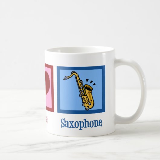 Peace Liebe Saxophon Kaffeetasse (Rechts)