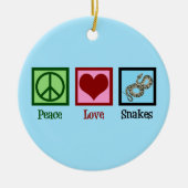Peace Liebe Schlangen Weihnachten Keramik Ornament (Vorne)