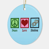 Peace Liebe Schlangen Weihnachten Keramik Ornament (Links)