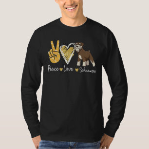Peace Liebe Schnauzer Dog T-Shirt