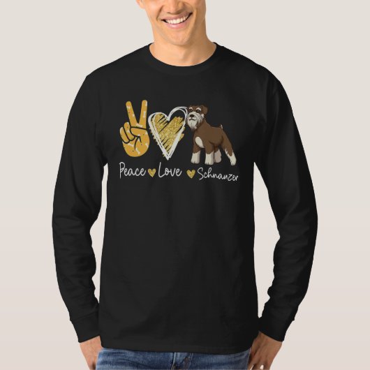 Peace Liebe Schnauzer Dog T-Shirt (Vorderseite)