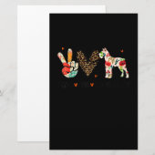 Peace Liebe Schnauzer Funny Gift Dog Lover Briefpapier (Vorne/Hinten)