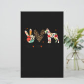 Peace Liebe Schnauzer Funny Gift Dog Lover Briefpapier (Stehend Vorderseite)