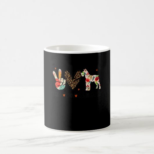 Peace Liebe Schnauzer Funny Gift Dog Lover Kaffeetasse (Mittel)