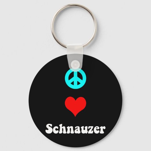 Peace Liebe Schnauzer Schlüsselanhänger (Vorderseite)