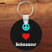 Peace Liebe Schnauzer Schlüsselanhänger (Vorderseite)