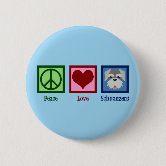Peace Liebe Schnauzers Button (Vorderseite)
