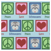 Peace Liebe Schnauzers Stoff (Nahaufnahme)