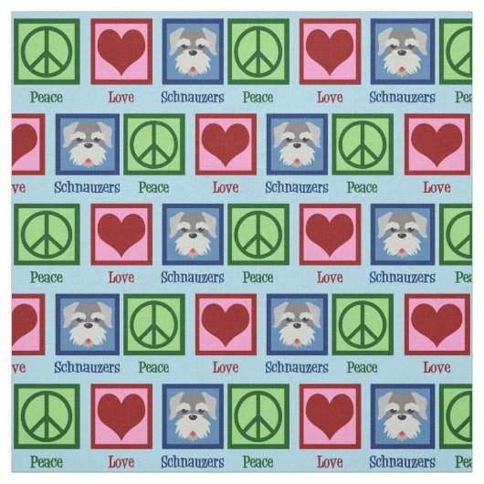 Peace Liebe Schnauzers Stoff (Muster)