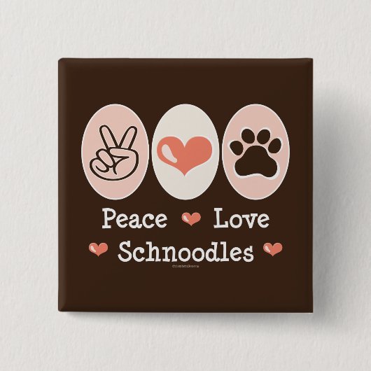 Peace Liebe Schnoodles Button (Vorderseite)