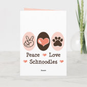 Peace Liebe Schnoodles Grußkarte Karte (Rückseite)