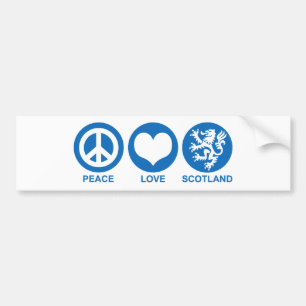Peace Liebe Schottland Autoaufkleber