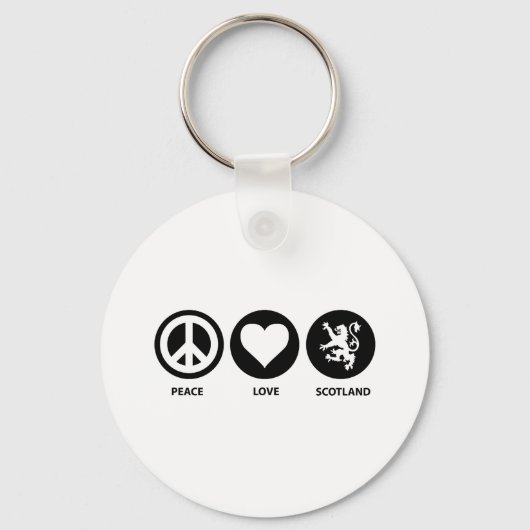 Peace Liebe Schottland Schlüsselanhänger (Vorderseite)
