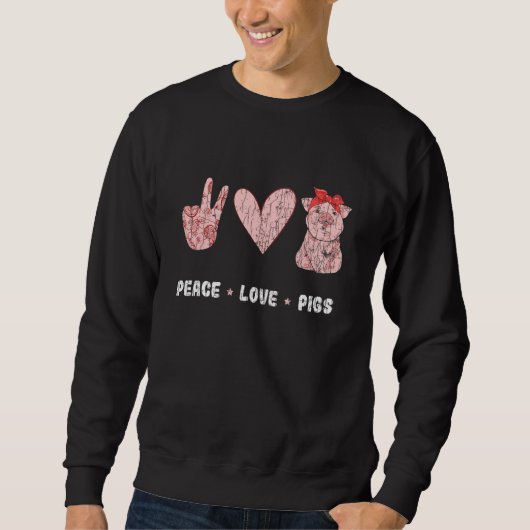 Peace Liebe Schweine Guinea Eigentümer Grafik 1 Sweatshirt (Vorderseite)