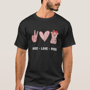 Peace Liebe Schweine Guinea Eigentümer Grafik 1 T-Shirt