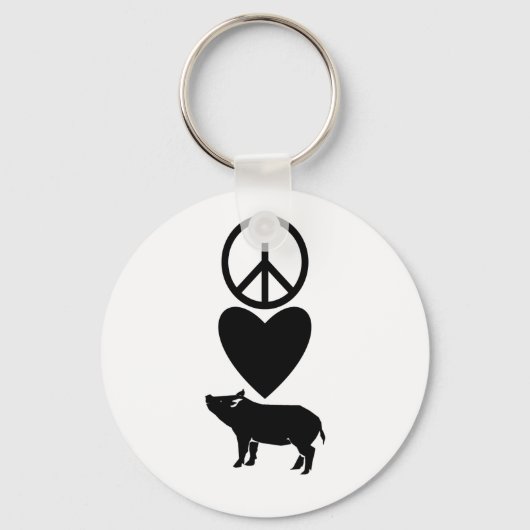 Peace Liebe & Schweine Schlüsselanhänger (Vorderseite)
