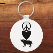 Peace Liebe & Schweine Schlüsselanhänger (Vorderseite)