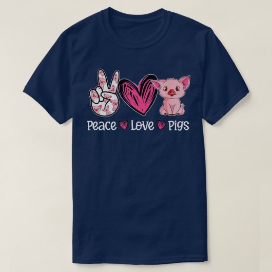 Peace Liebe Schweine Shirt Niedlich Schweinefleisc (Design vorne)
