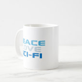 Peace Liebe Sci-Fi Kaffeetasse (Vorderseite Links)