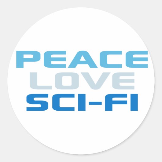 Peace Liebe Sci-Fi Runder Aufkleber (Vorderseite)
