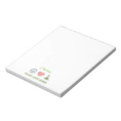 Peace Liebe Science Notepad mit Individuelle Name Notizblock (Rotiert)