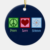 Peace Liebe Science Teacher Blue Christmas Keramik Ornament (Vorne)