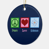 Peace Liebe Science Teacher Blue Christmas Keramik Ornament (Links)