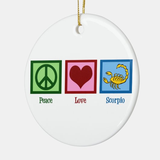 Peace Liebe Scorpio Astrologie Unterschreiben Weih Keramik Ornament (Links)