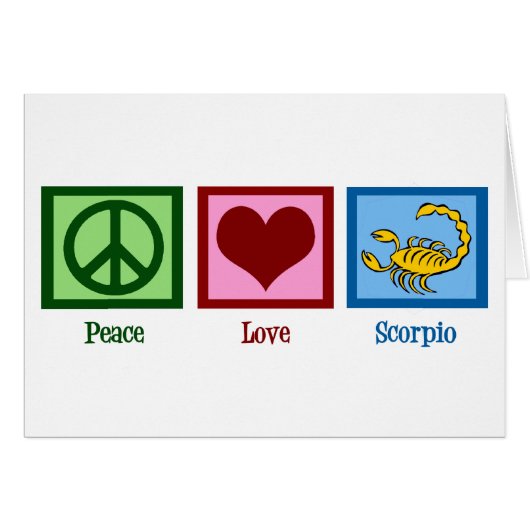 Peace Liebe Scorpio Card (Vorderseite (Horizontal))