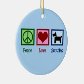 Peace Liebe Scottish Terrier Keramikornament (Rechts)