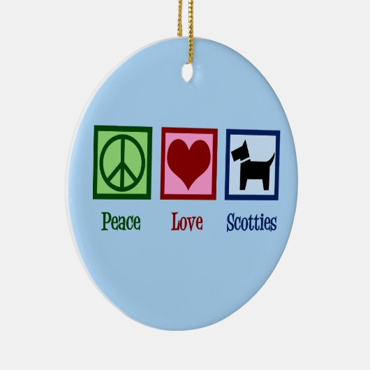 Peace Liebe Scottish Terrier Keramikornament (Rechts)