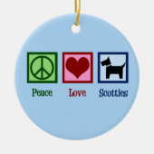 Peace Liebe Scottish Terrier Keramikornament (Vorne)