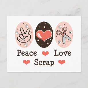Peace Liebe Scrap Scrapbooking Postcard Stationier Postkarte