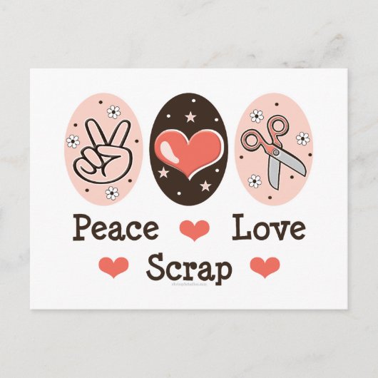 Peace Liebe Scrap Scrapbooking Postcard Stationier Postkarte (Vorderseite)