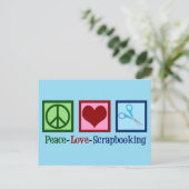 Peace Liebe Scrapbooking Postkarte (Stehend Vorderseite)