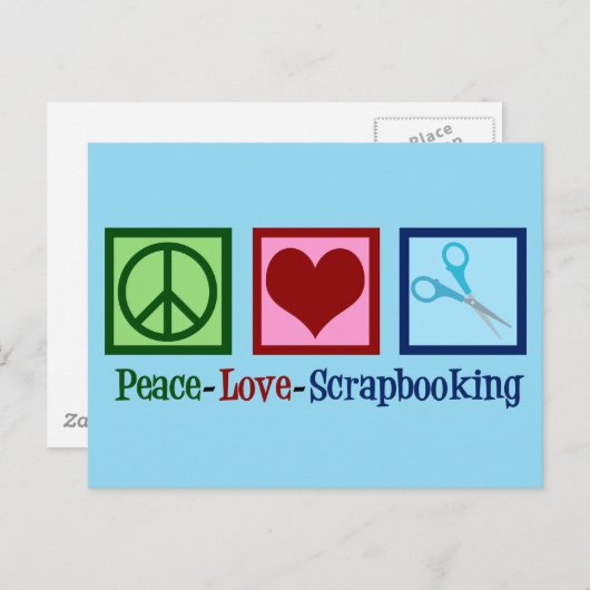 Peace Liebe Scrapbooking Postkarte (Vorne/Hinten)