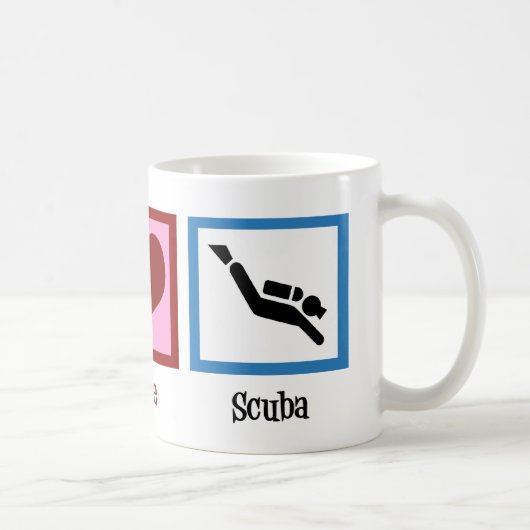 Peace Liebe Scuba Diving Kaffeetasse (Rechts)
