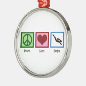 Peace Liebe Scuba Ornament Aus Metall (Links)