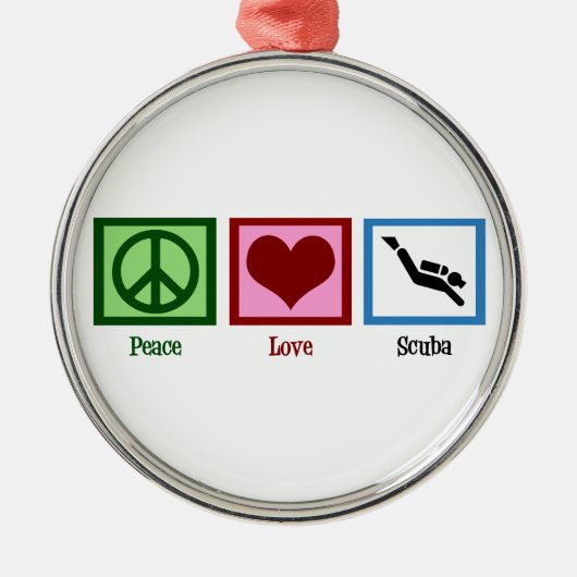 Peace Liebe Scuba Ornament Aus Metall (Vorne)