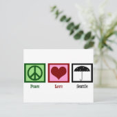 Peace Liebe Seattle Postkarte (Stehend Vorderseite)