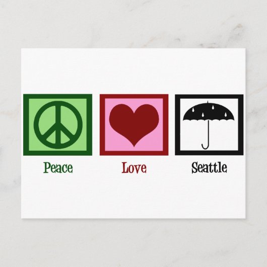 Peace Liebe Seattle Postkarte (Vorderseite)