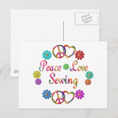 PEACE LIEBE SEWING POSTKARTE (Vorne/Hinten)