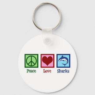 Peace Liebe Sharks Schlüsselanhänger