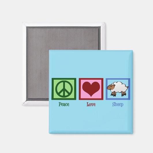Peace Liebe Sheep Magnet (Vorderseite/Rückseite)