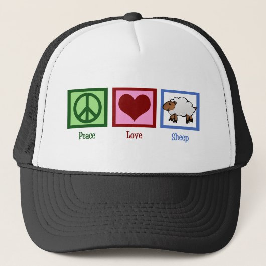 Peace Liebe Sheep Truckerkappe (Vorderseite)