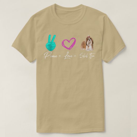 Peace Liebe Shih Tzu Funny Dog Owner  T-Shirt (Design vorne)
