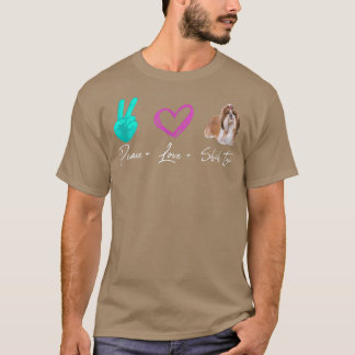 Peace Liebe Shih Tzu Funny Dog Owner  T-Shirt