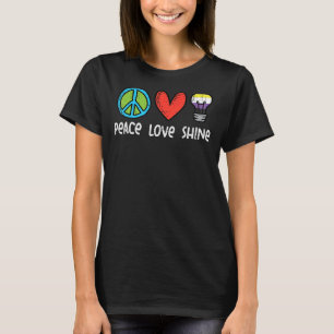 Peace Liebe Shine Nonbinary non-binäre Enby nb Fla T-Shirt