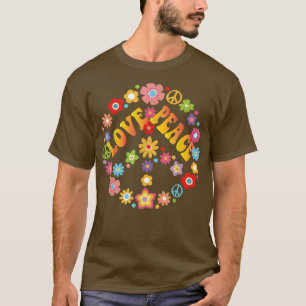 PEACE LIEBE Shirt 60er 70er Gefärbte Krawatte Hipp