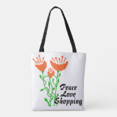 Peace Liebe Shopping Blume Tasche (Rückseite)